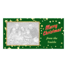 Joyeux Noël avec le cadre de photo d'étoiles Cartes Avec Photo