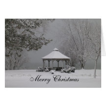 Joyeux Noël - "belvédère en hiver, " Carte De Vœux