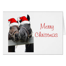 Joyeux Noël/chevaux Carte De Vœux