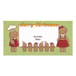 Joyeux Noël - fille et garçon de pain d'épice Cartes De Vœux Avec Photo