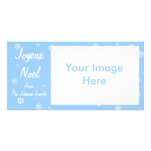 Joyeux Noel Snowflakes Personalized Photo Card