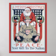Joyeux Noël vintage et paix Affiches
