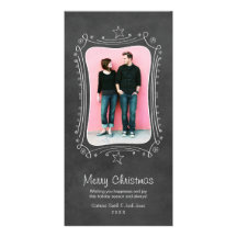 Joyeux tableau noir du carte photo | de Noël Photocarte Customisée