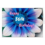 JOYEUX trente-sixième ANNIVERSAIRE avec la fleur b Carte