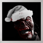 Joyeux zombi sanglant Père Noël de Halloween Affiches