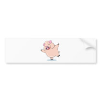 Joyful Dancing Pig Bumper Stickers