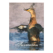 Joyful Duck Party Announcement Invitation