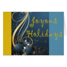 Joyous Holidays Ornaments and Ribbons Card