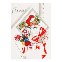 Joyous Santa Christmas Name Tags Business Card Template