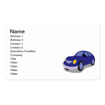 jpg_transportation019 BLUE CARTOON CAR AUTOMOBILE Business Card Templates