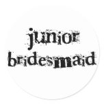 Jr. Bridesmaid Black Text Stickers