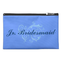 Jr. Bridesmaid Blue Scroll Cosmetic Bag