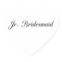 Jr. Bridesmaid Heart Stickers