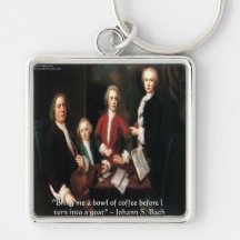 JS Bach Graphic & Funny Coffee Quote Gifts & Cards Keychain
