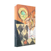 Juan Gris - Fruit peel and carafe Stretched Canvas Print