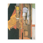 Juan Gris - Glasses newspaper and wine bottle Postcard