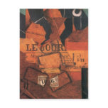 Juan Gris - Tobacco newspaper and wine bottle Postcard
