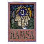 Judaica: Gold Hamsa w/Star, Evil Eye & Talit Greeting Card