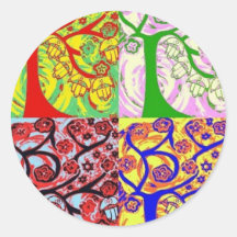 Judaica Hamsa Tree Of Life Sunrise Stickers