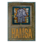 Judaica: Mosaic Hamsa w/ Cement Background cards