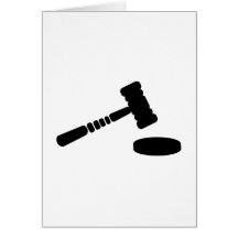Judge hammer greeting cards