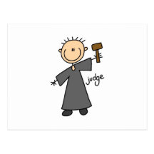 Judge Stick Figure Post Card