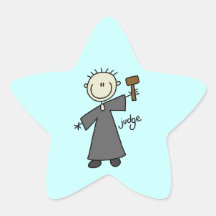 Judge Stick Figure Star Sticker