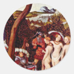 Judgment Of Paris By Cranach D. Ä. Lucas (Best Qua Round Sticker