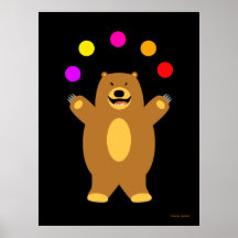 Juggling Brown Bear Poster