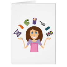 Juggling Mom (Brunette) Greeting Cards