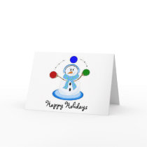 Juggling Snowman Greeting Cards