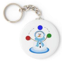 Juggling Snowman Keychain