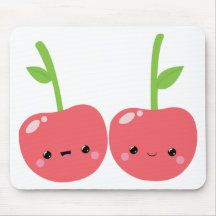 Juicy Cute Kawaii Cherries Mousepad