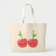 Juicy Cute Kawaii Cherries Tote Bags