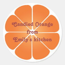 Juicy orange party favour label seal jar top round stickers