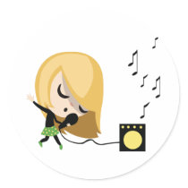 Jules the Singer Round Stickers