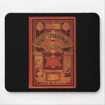 Jules Verne Extraordinary Voyages Book Cover Mouse Pads