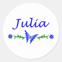 Julia (Blue Butterfly) Sticker