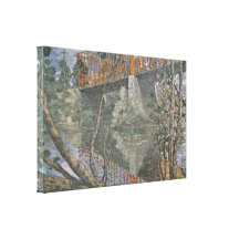 Julian Alden Weir - The red bridge Gallery Wrapped Canvas