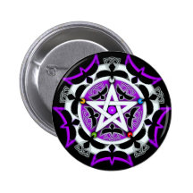 Julia's Crow Pentacle Pinback Buttons