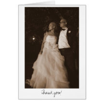 Julie -n- Matt Wedding 4x6 (sepia)-335, Thank you! Greeting Card