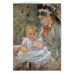 Julie with her nurse by Berthe Morisot Card