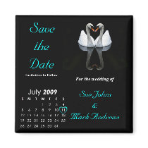 July 2009 Save the Date, Wedding Announcement Fridge Magnets