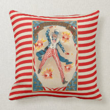 July 4 Uncle Sam Patriotic Vintage Americana Pillows