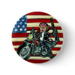 July 4th- Born to be Wild Airedale Pinback Buttons