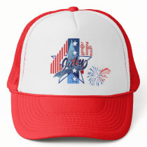 JULY 4th by SHARON SHARPE Trucker Hat