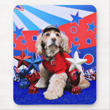 July 4th - Cocker Spaniel - Dutchie Sue Mousepad