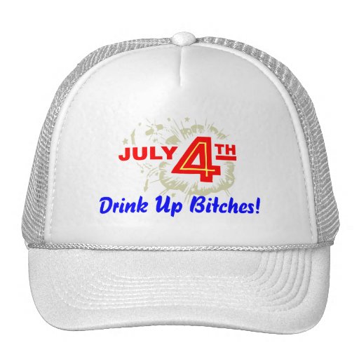 July 4th Drink Up Bitches Mesh Hat