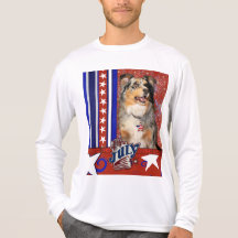 July 4th Firecracker -Australian Shepherd -Dustine Tee Shirt