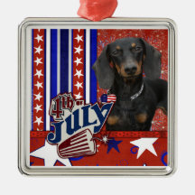 July 4th Firecracker - Dachshund - Winston Christmas Ornament